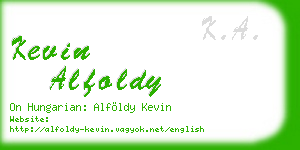 kevin alfoldy business card